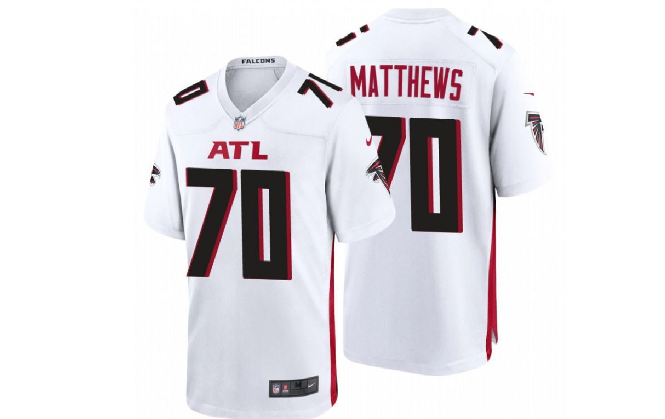 Men Atlanta Falcons #70 Jake Matthews Nike White Game NFL Jersey->atlanta falcons->NFL Jersey